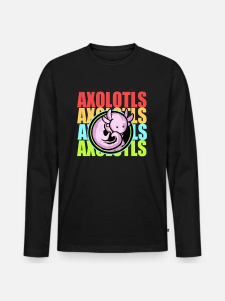 axolotl - Men's Premium Organic Long Sleeve Shirt - black