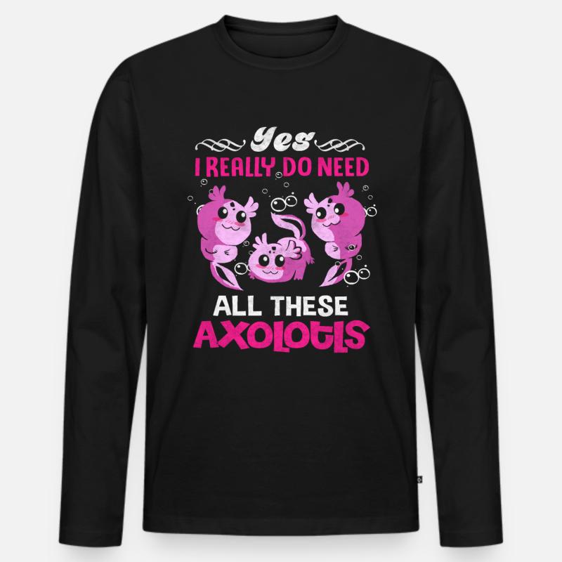 Axolotl - Männer Premium Bio Langarmshirt - Schwarz