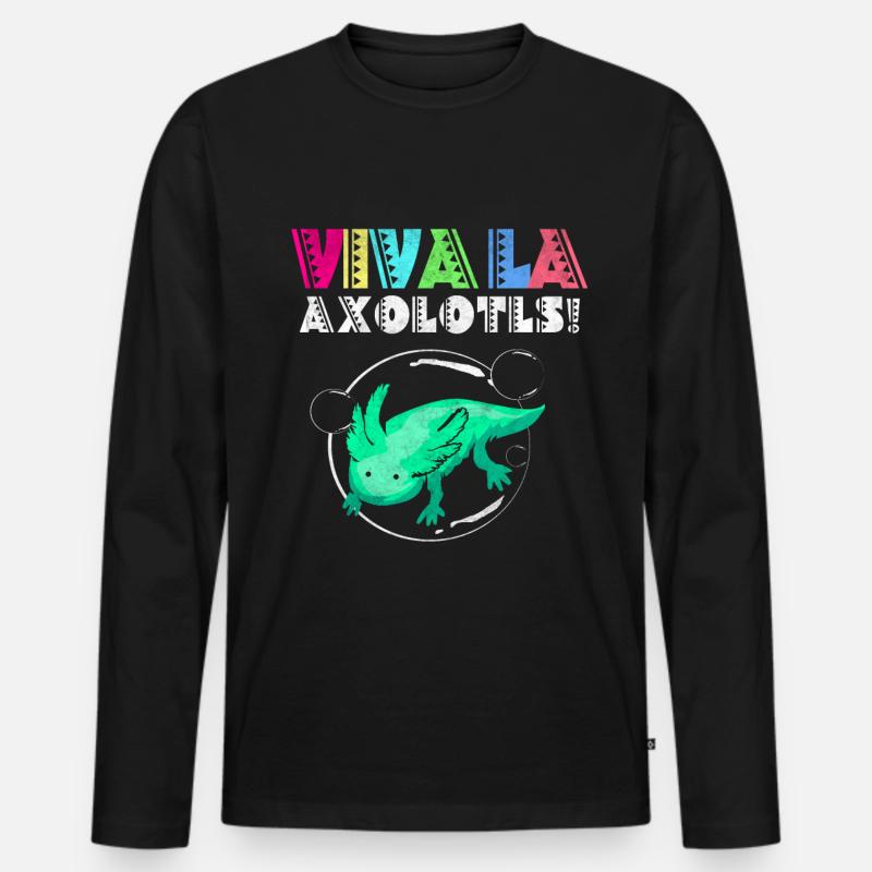 Axolotl - Männer Premium Bio Langarmshirt - Schwarz