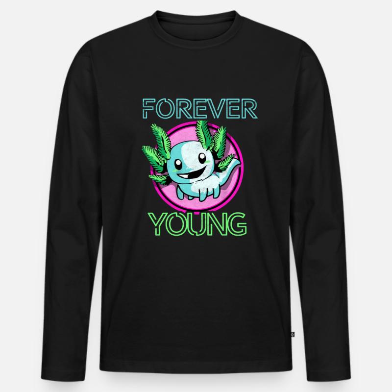 Axolotl - Männer Premium Bio Langarmshirt - Schwarz