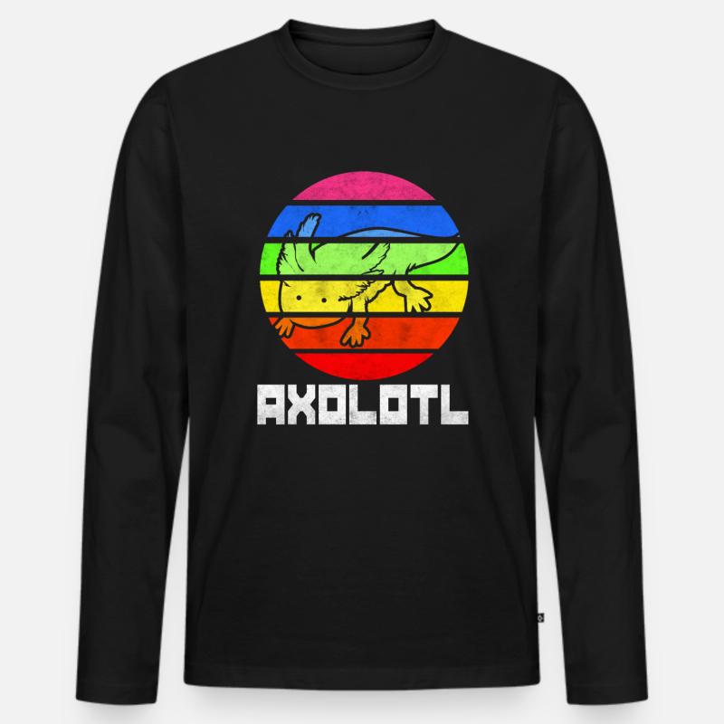 Axolotl - Männer Premium Bio Langarmshirt - Schwarz