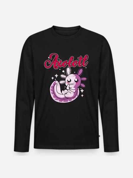 Axolotl - Men's Premium Organic Long Sleeve Shirt - black