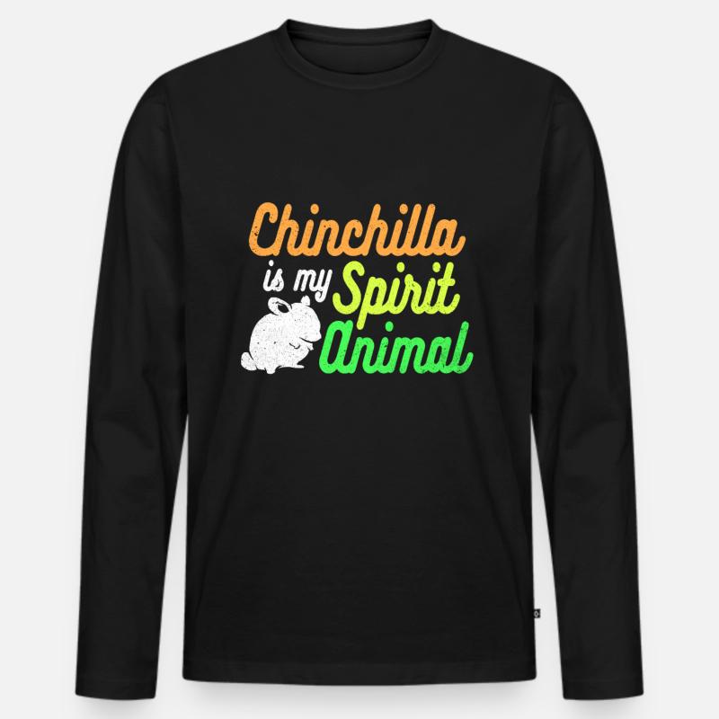 Chinchilla - Männer Premium Bio Langarmshirt - Schwarz
