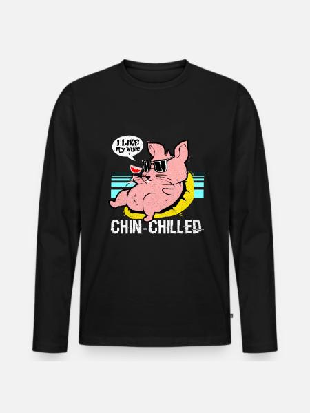 Chinchilla - Men's Premium Organic Long Sleeve Shirt - black