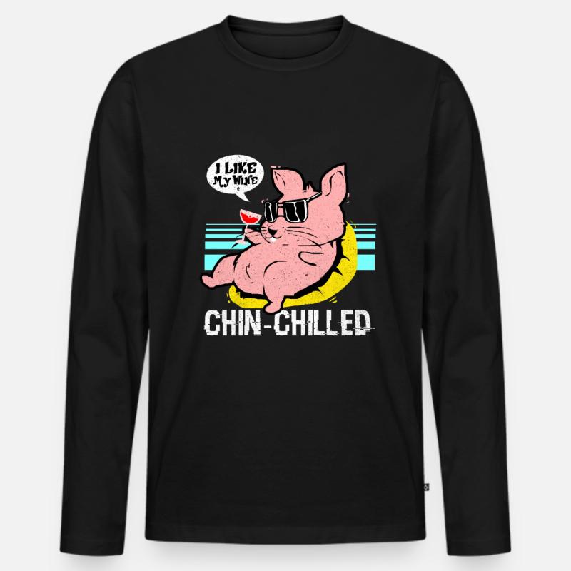 Chinchilla - Männer Premium Bio Langarmshirt - Schwarz
