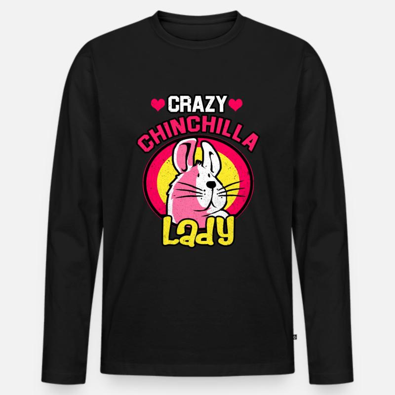 Chinchilla - Männer Premium Bio Langarmshirt - Schwarz