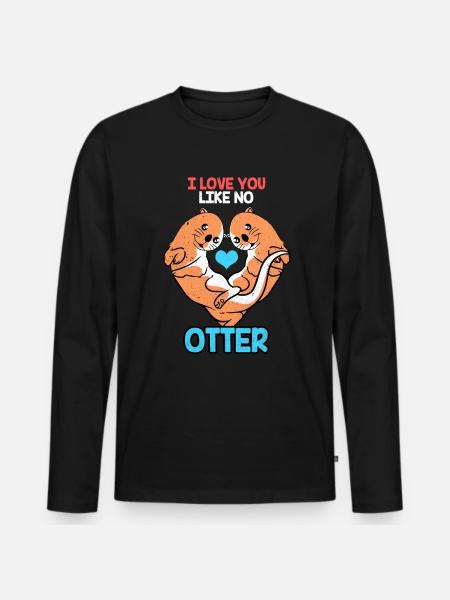 Otter - Men's Premium Organic Long Sleeve Shirt - black