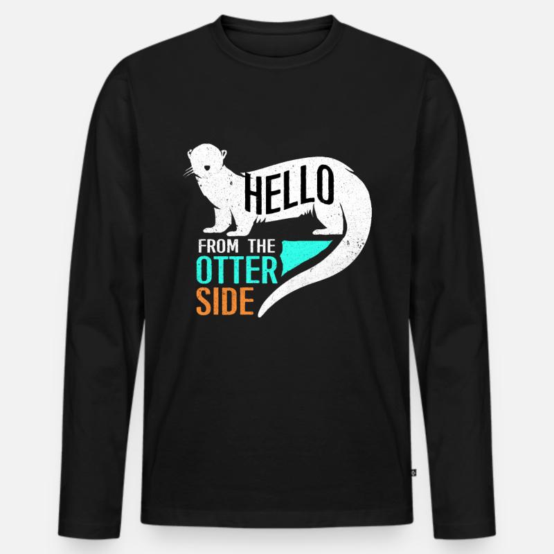 Otter - Männer Premium Bio Langarmshirt - Schwarz