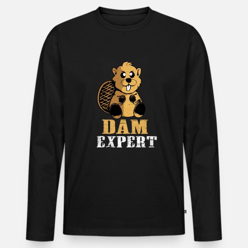 Biber - Männer Premium Bio Langarmshirt - Schwarz