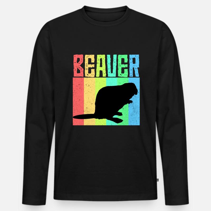 Biber - Männer Premium Bio Langarmshirt - Schwarz