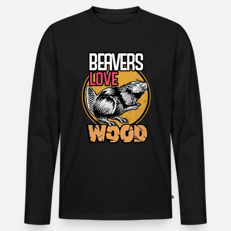 Biber - Männer Premium Bio Langarmshirt - Schwarz
