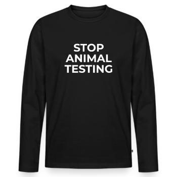 Mettre fin à l’expérimentation animale Bien-être animal Cruauté envers les animaux - T-shirt manches longues Premium bio Homme - noir - Devant - Nico (187cm)