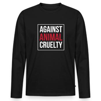 Contre la cruauté envers les animaux Bien-être animal Cadeau Amour des animaux - T-shirt manches longues Premium bio Homme - noir - Devant - Nico (187cm)