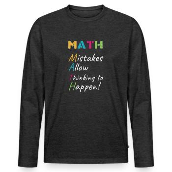 Math Math School Student Student Gift - Men's Premium Organic Long Sleeve Shirt - heather anthracite - Front - Nico (187cm)
