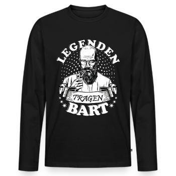 Legenden tragen Bart - Männer Premium Bio Langarmshirt - Schwarz - Vorne - Nico (187cm)