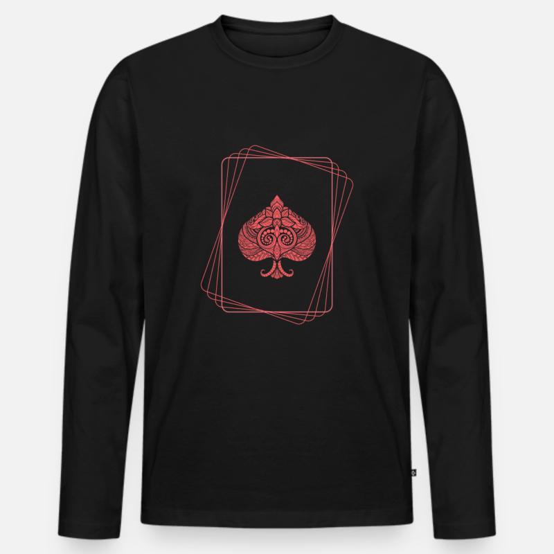 Rotes Pik - Männer Premium Bio Langarmshirt - Schwarz