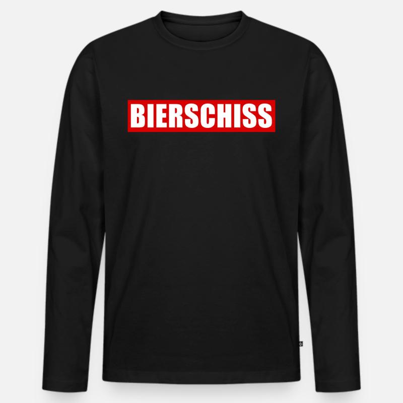 BIERSCHISS - Männer Premium Bio Langarmshirt - Schwarz