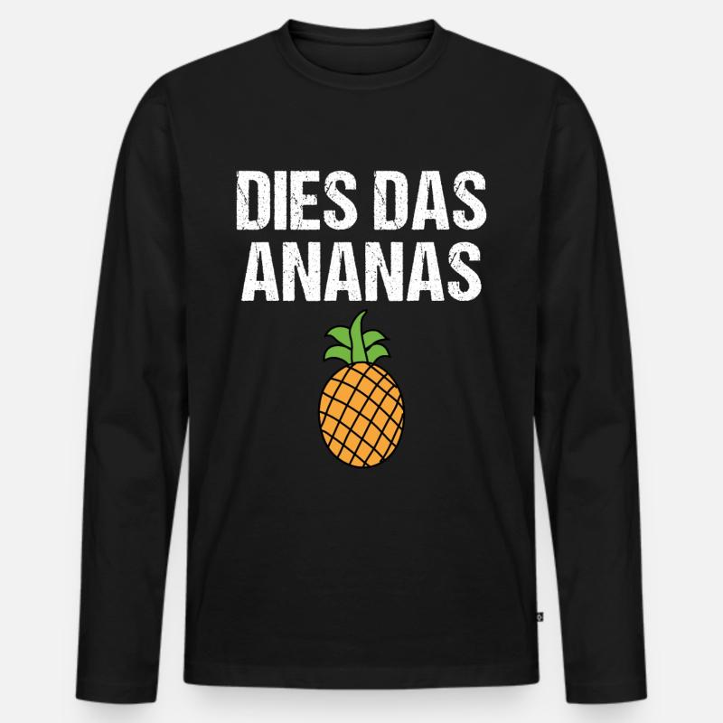 Dies Das Ananas - Männer Premium Bio Langarmshirt - Schwarz