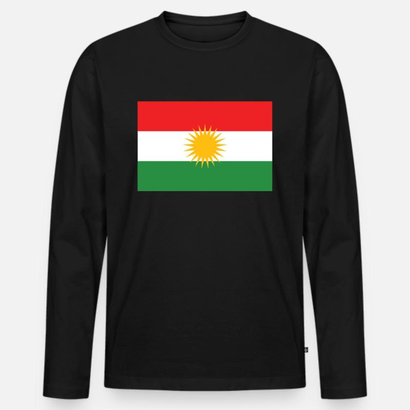 Kurdistan Kurdisch Flagge Kurden - Männer Premium Bio Langarmshirt - Schwarz