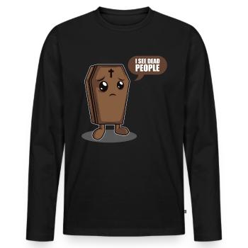Je vois des morts mortels - T-shirt manches longues Premium bio Homme - noir - Devant - Nico (187cm)