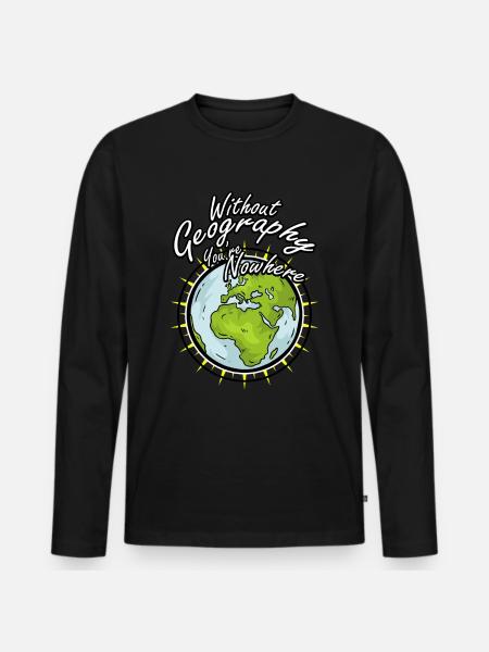 Geography Geografie Geschenk Idee - Männer Premium Bio Langarmshirt - Schwarz