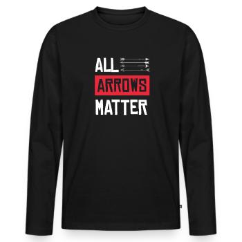 All Arrows Matter Bogensport Schütze Pfeil Jagt - Männer Premium Bio Langarmshirt - Schwarz - Vorne - Nico (187cm)