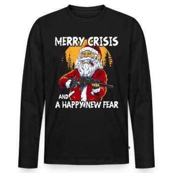 Merry Crisis - Männer Premium Bio Langarmshirt - Schwarz - Vorne - Nico (187cm)