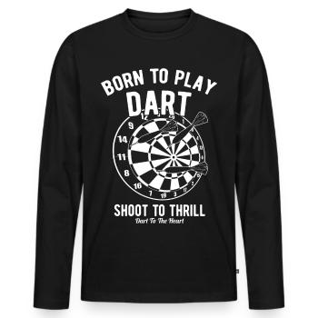 Dart Darts Dartpfeil Dartscheibe Geschenk - Männer Premium Bio Langarmshirt - Schwarz - Vorne - Nico (187cm)