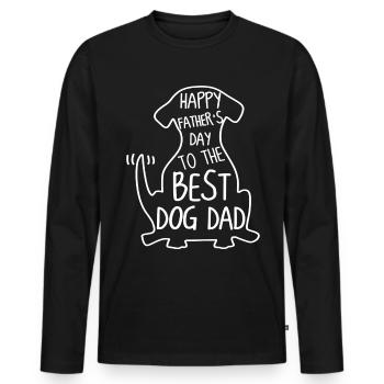 Bonne fête des pères au meilleur amoureux des chiens - T-shirt manches longues Premium bio Homme - noir - Devant - Nico (187cm)