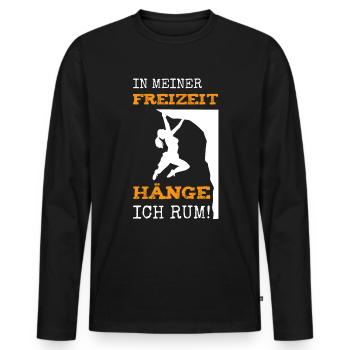 Klettern bouldern Kletterer Lustiger Spruch - Männer Premium Bio Langarmshirt - Schwarz - Vorne - Nico (187cm)