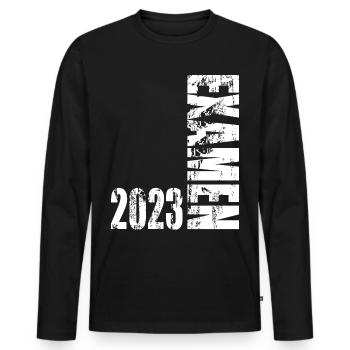 Examen 2023 Vintage Design - Männer Premium Bio Langarmshirt - Schwarz - Vorne - Nico (187cm)