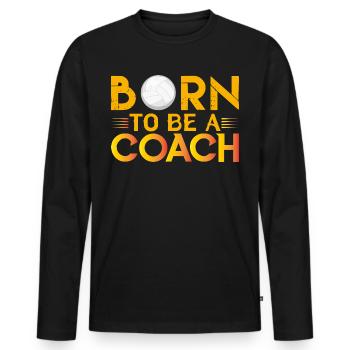 Gift coach Volleyball coach | Coach Volleyball - Men's Premium Organic Long Sleeve Shirt - black - Front - Nico (187cm)