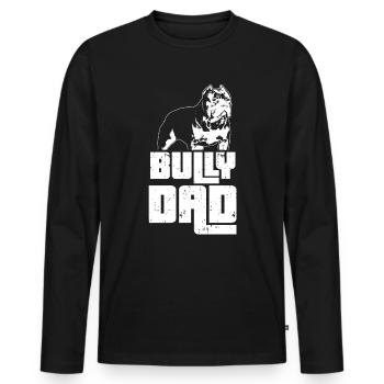 Bully Dad Master American Bully gift idea - Men's Premium Organic Long Sleeve Shirt - black - Front - Nico (187cm)