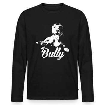 American Bully Hunde Hundebesitzer Geschenk - Männer Premium Bio Langarmshirt - Schwarz - Vorne - Nico (187cm)