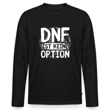 DNF ist keine Option - Geocacher - Männer Premium Bio Langarmshirt - Schwarz - Vorne - Nico (187cm)