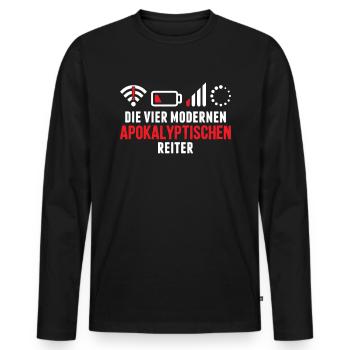 Die vier modernen apokalyptischen Reiter Internet - Männer Premium Bio Langarmshirt - Schwarz - Vorne - Nico (187cm)