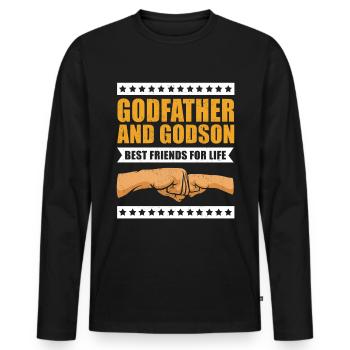 Godfather godson gift godchild godfather uncle - Men's Premium Organic Long Sleeve Shirt - black - Front - Nico (187cm)