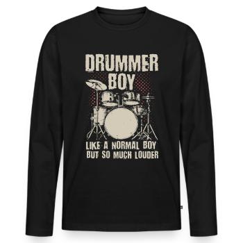 Batterie batteur batteur cadeau batteur - T-shirt manches longues Premium bio Homme - noir - Devant - Nico (187cm)