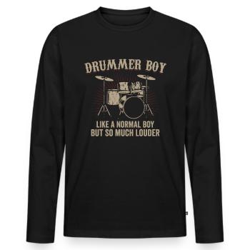 Batteur batteur batteur cadeau batteur - T-shirt manches longues Premium bio Homme - noir - Devant - Nico (187cm)