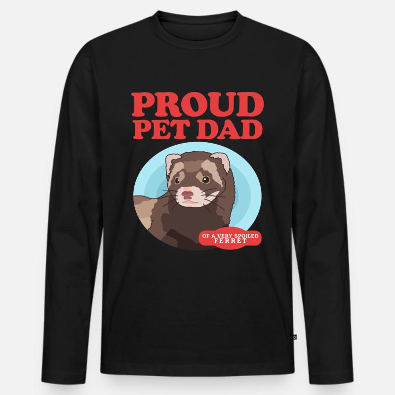 Frettchen Dad Frettchen Liebhaber Geschenk - Männer Premium Bio Langarmshirt - Schwarz