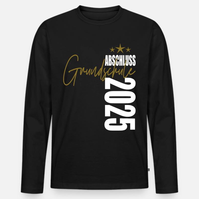 Abschluss 2025 Grundschule - Männer Premium Bio Langarmshirt - Schwarz