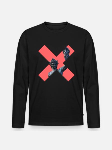 Perseus Medusa Cellini Florenz Geschenk Kunst - Männer Premium Bio Langarmshirt - Schwarz