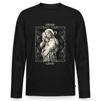 Jesus, Jesus Christ - Men's Premium Organic Long Sleeve Shirt - black - Front - Nico (187cm)