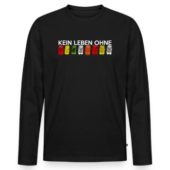 Kein Leben ohne Gummibären - Männer Premium Bio Langarmshirt - Schwarz - Vorne - Nico (187cm)