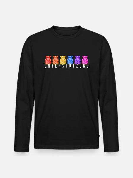 Gummibärenbande - Männer Premium Bio Langarmshirt - Schwarz
