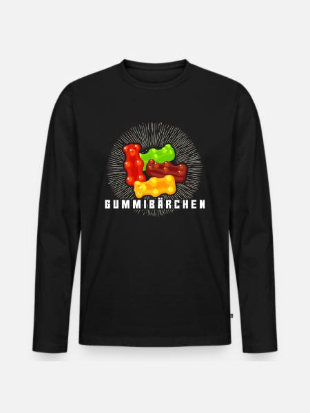 Gummibärchen - Männer Premium Bio Langarmshirt - Schwarz