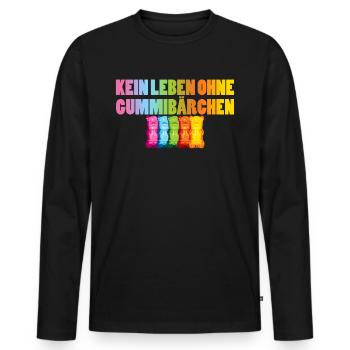 Pas de vie sans bonbons - T-shirt manches longues Premium bio Homme - noir - Devant - Nico (187cm)