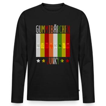 Gummibärchen Junky - Männer Premium Bio Langarmshirt - Schwarz - Vorne - Nico (187cm)