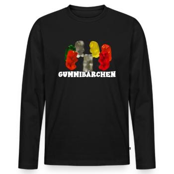 Gummibärchen - Männer Premium Bio Langarmshirt - Schwarz - Vorne - Nico (187cm)