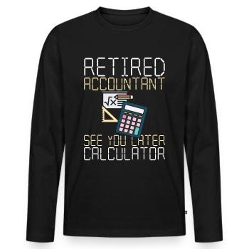 Calculator Accountant Pension - Men's Premium Organic Long Sleeve Shirt - black - Front - Nico (187cm)